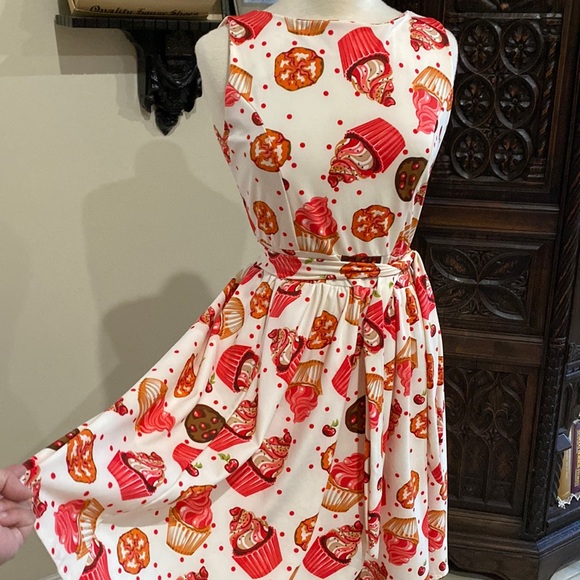 Unique Vintage Dresses & Skirts - Rockabilly pinup 1950s cupcakes pastries dress M L